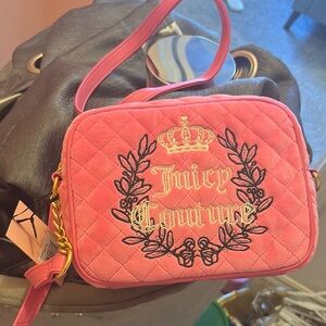 Juicy Couture Pink Crossbody Bag with Gold Accents